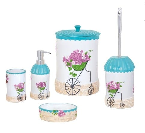 اکسسوری حمام و دستشویی 6 پارچه کنتراست مدل 7200 رنگ سفید وارداتی