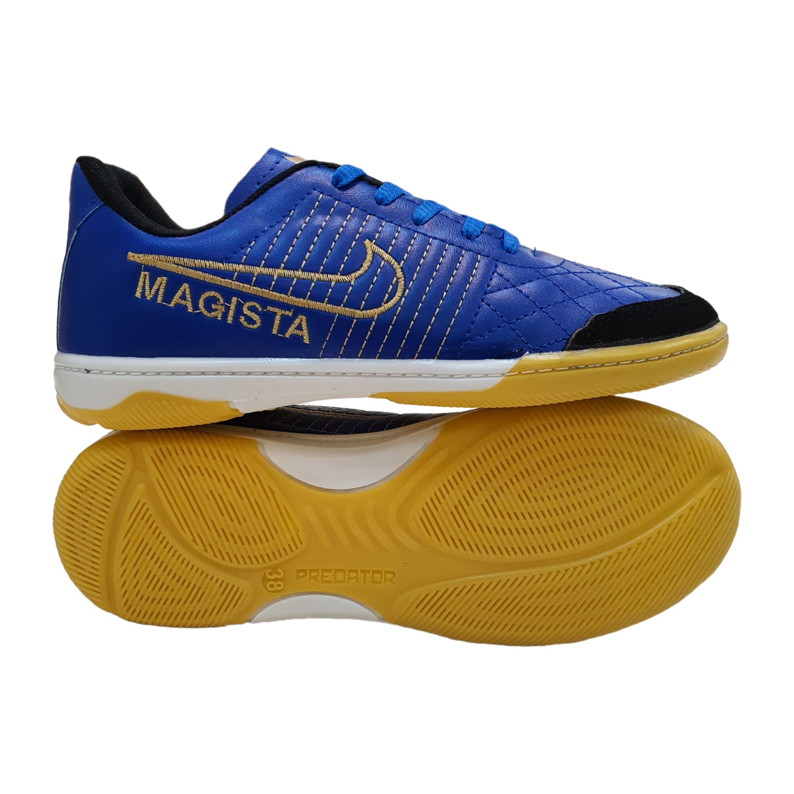 کفش ورزشی سالنی پسرانه جلو چرم مدل نایکی مجستا رنگ آبی