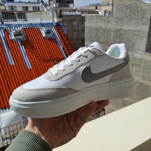 کفش کتونی اسپرت زنانه طرح نایک (Nike) رنگ سفید طوسی مدل ونس | کد 1097