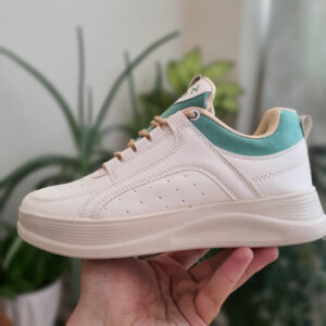 کتانی زنانه سفید سبز مدل Fashion زیره سبک با کف دوخت اشتروبل