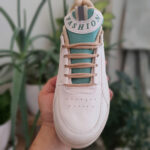 کتانی زنانه سفید سبز مدل Fashion زیره سبک با کف دوخت اشتروبل